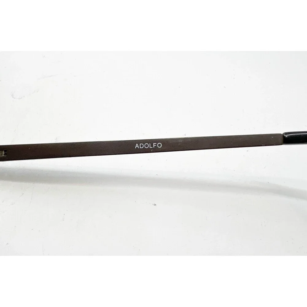 Adolfo Eyeglass Frames Mens Gunmetal Semi Rimless Officer 55-18-140 55mm